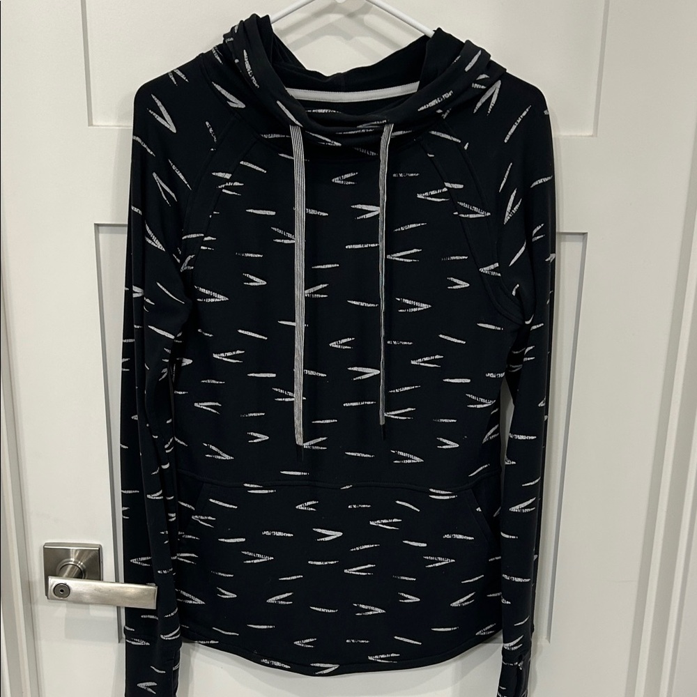 Title Nine Black Hoodie with White Accents